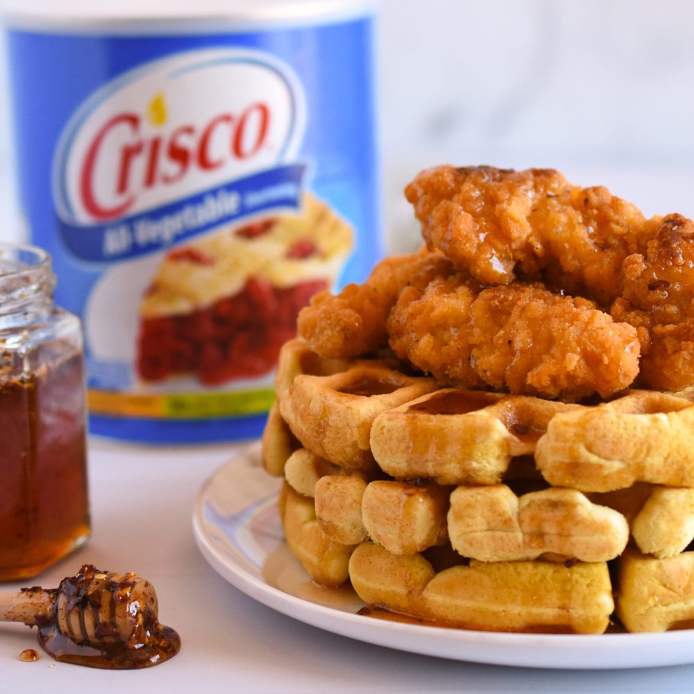 Crisco Chicken and Waffles with Hot Honey Sauce (8)