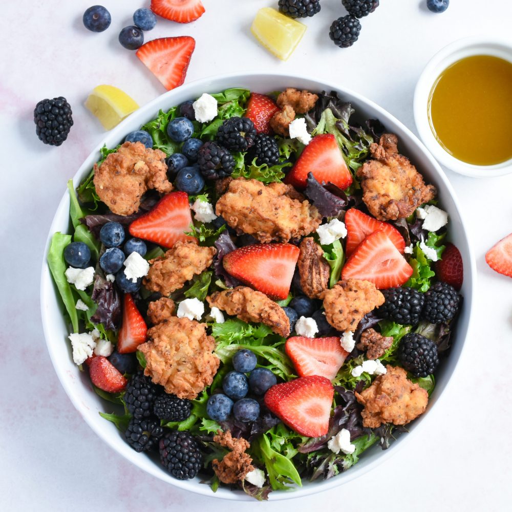 Fried Chicken Summer Salad with Maple Lemon Dressing (2)