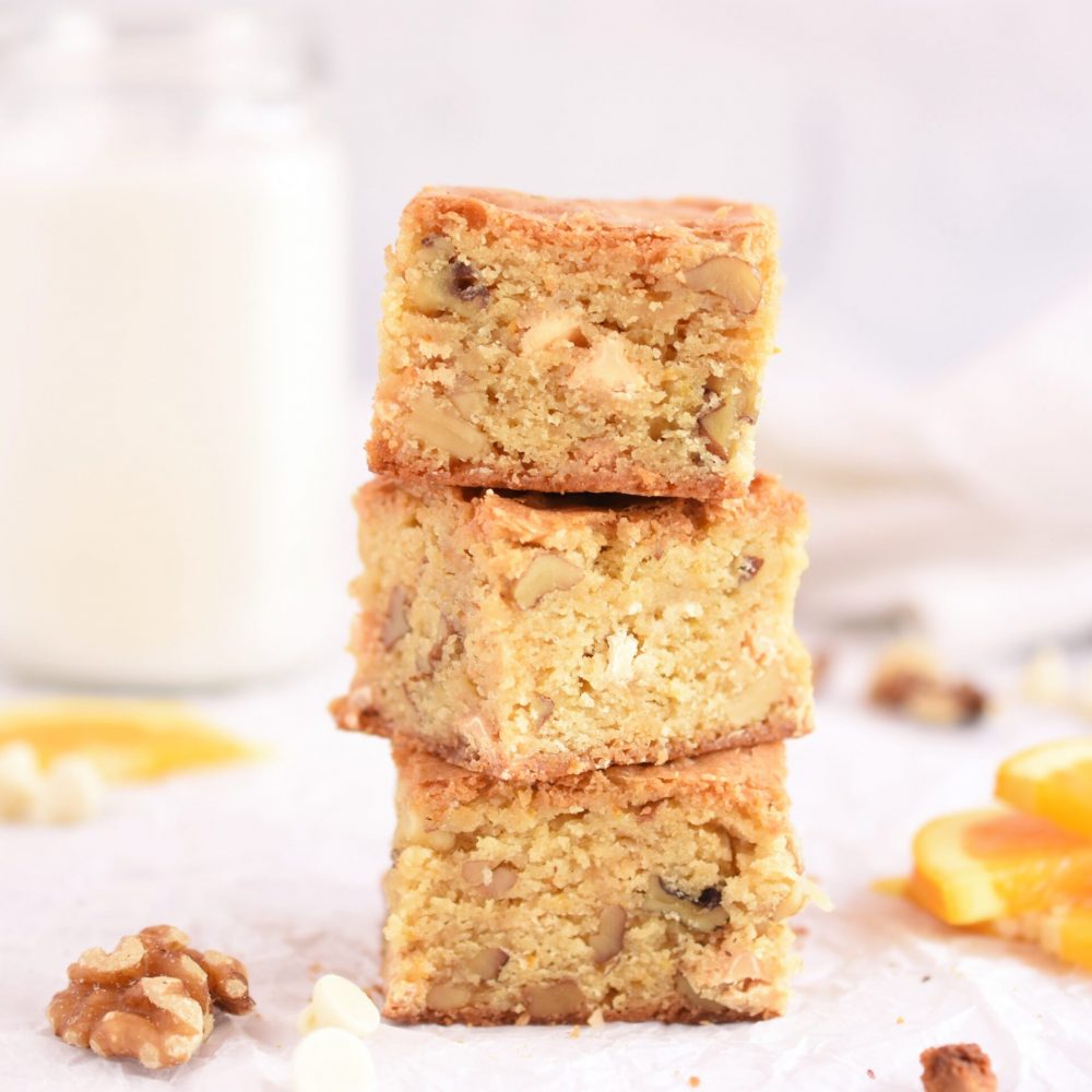 White Choc Orange Walnut Blondies